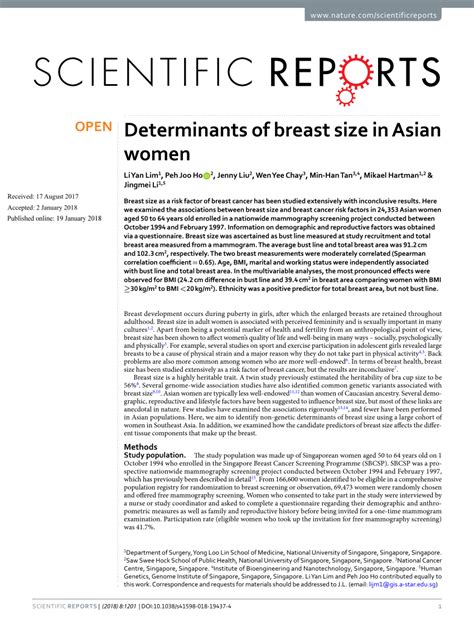 Determinants of breast size in Asian women 